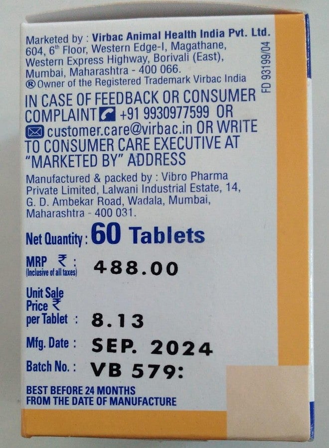 Virbac Nutrich Tablets - Dog Nutrition in Tablet Form - 60 Tablets - Image 3